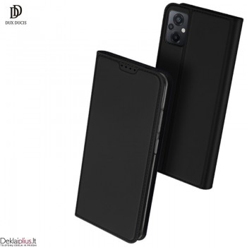 Dux Ducis Skin Pro dirbtinės odos dėklas - juodas (telefonams Xiaomi Poco M5/Poco M4 5G/Redmi 10 5G)